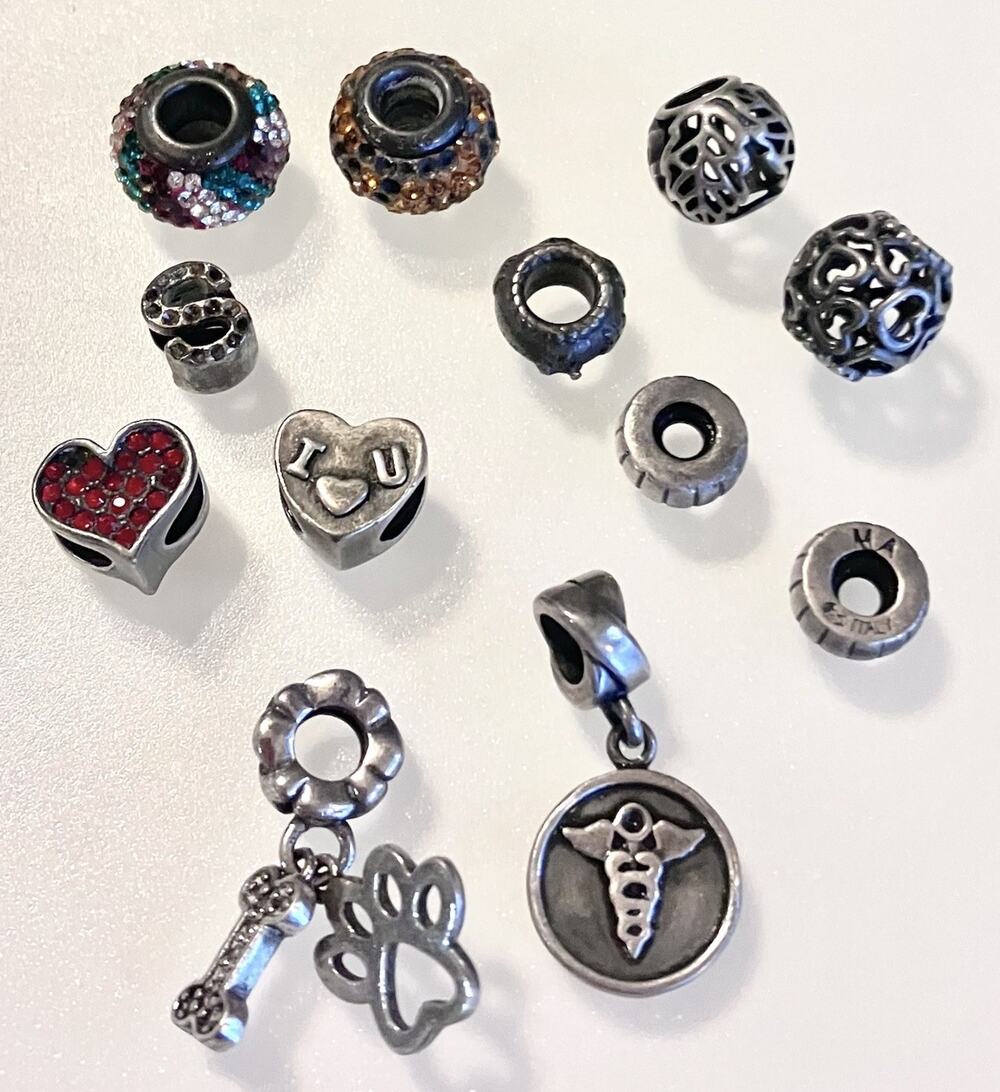Sterling Silver Bracelet Charm Lot Of 12 Ralph Lauren & Michael Anthony - 925